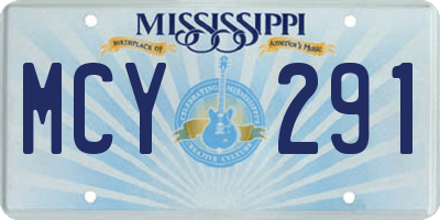 MS license plate MCY291