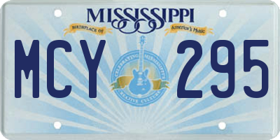MS license plate MCY295