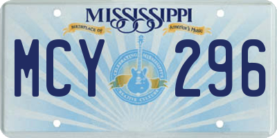 MS license plate MCY296