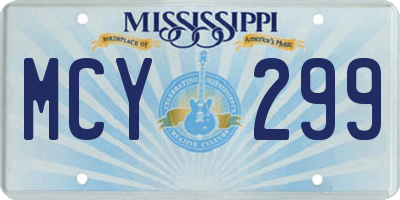 MS license plate MCY299