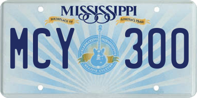 MS license plate MCY300