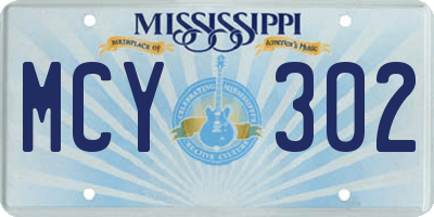 MS license plate MCY302