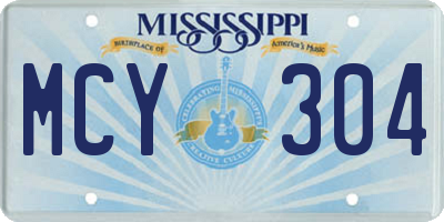 MS license plate MCY304