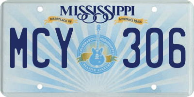 MS license plate MCY306