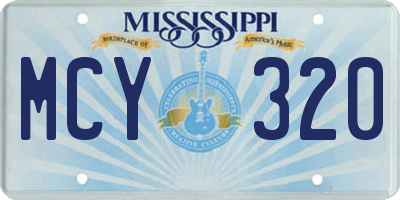 MS license plate MCY320