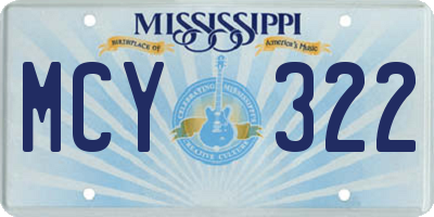 MS license plate MCY322