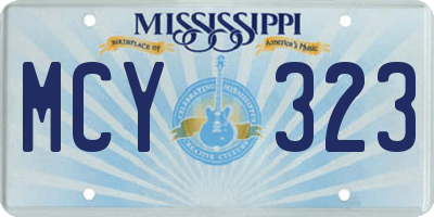 MS license plate MCY323