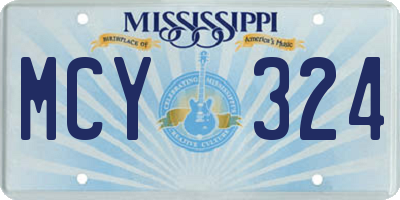 MS license plate MCY324