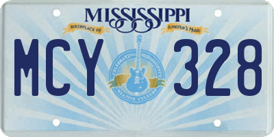 MS license plate MCY328