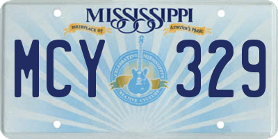 MS license plate MCY329