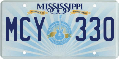 MS license plate MCY330