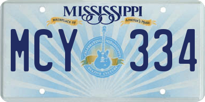 MS license plate MCY334