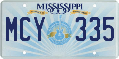 MS license plate MCY335