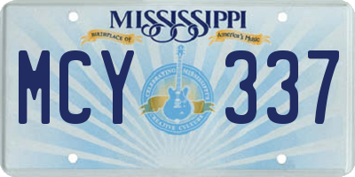 MS license plate MCY337