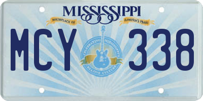 MS license plate MCY338