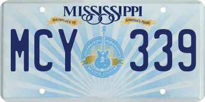 MS license plate MCY339