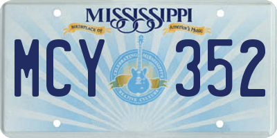 MS license plate MCY352
