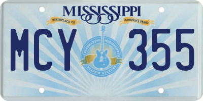 MS license plate MCY355