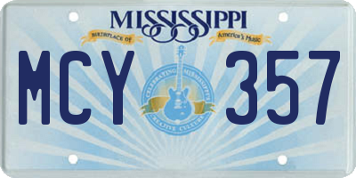 MS license plate MCY357