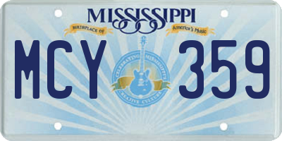 MS license plate MCY359