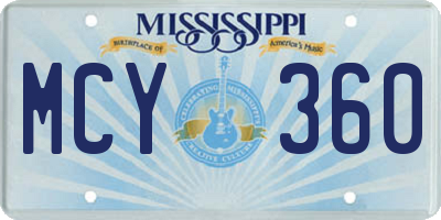 MS license plate MCY360