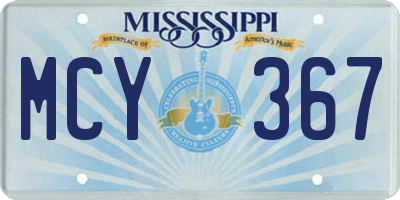 MS license plate MCY367