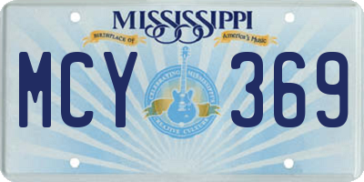 MS license plate MCY369