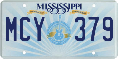 MS license plate MCY379