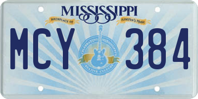 MS license plate MCY384