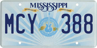 MS license plate MCY388