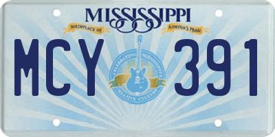 MS license plate MCY391