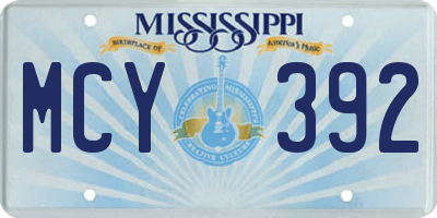 MS license plate MCY392