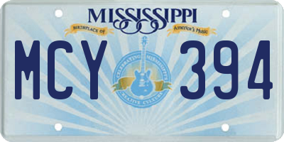 MS license plate MCY394