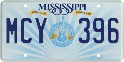 MS license plate MCY396