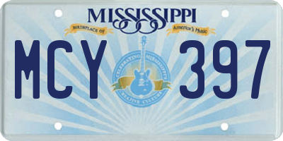 MS license plate MCY397