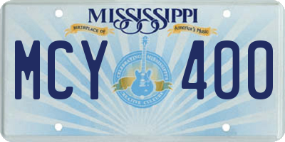 MS license plate MCY400