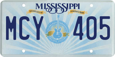 MS license plate MCY405