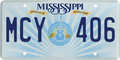 MS license plate MCY406