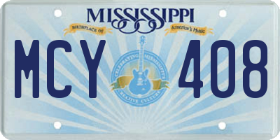 MS license plate MCY408