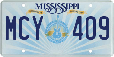 MS license plate MCY409