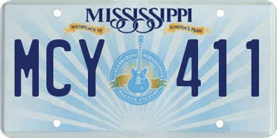MS license plate MCY411