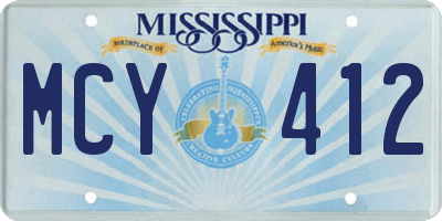 MS license plate MCY412