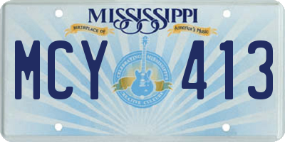 MS license plate MCY413