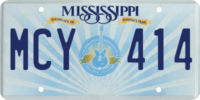 MS license plate MCY414