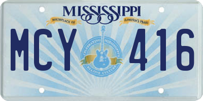MS license plate MCY416