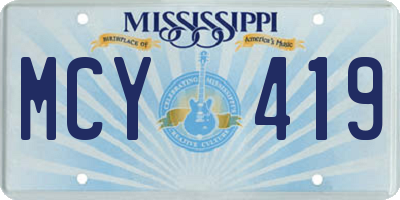 MS license plate MCY419