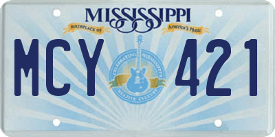 MS license plate MCY421
