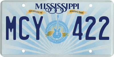 MS license plate MCY422