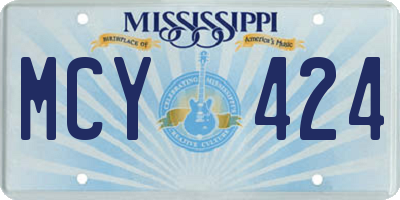 MS license plate MCY424