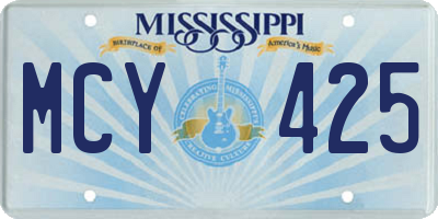 MS license plate MCY425